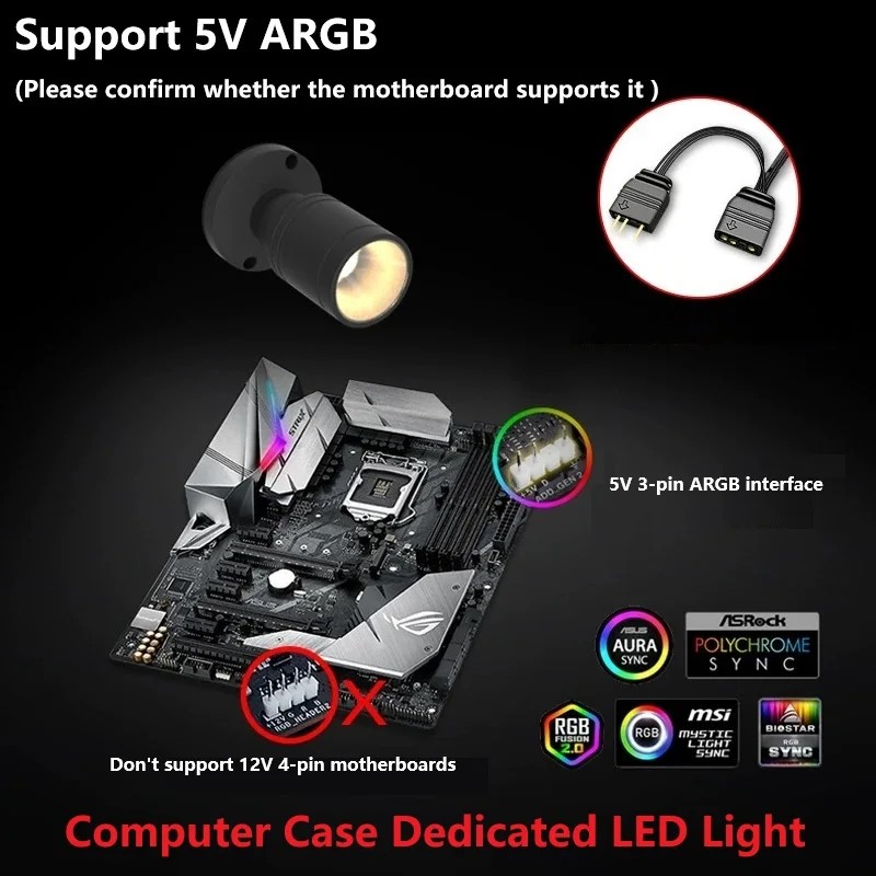Pc Gaming Compact - ไฟ LED QITU 1W 3W ARGB