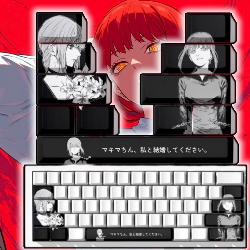 Pc Gaming Upgrades - คีย์แคปธีมอนิเมะ Chainsaw Man Makima คีย์บอร์ดแบบกลไก PBT