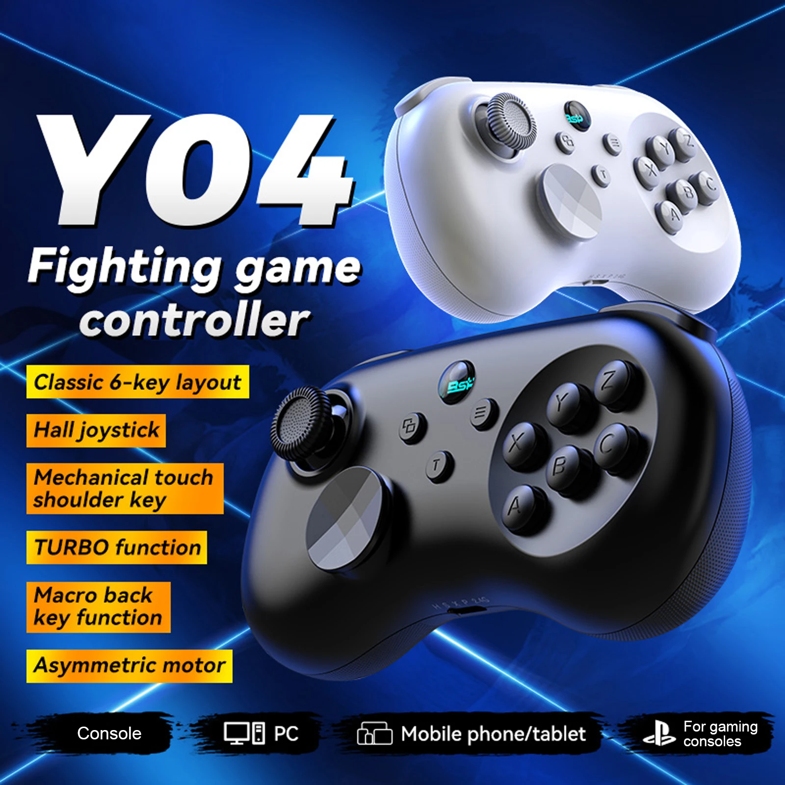 Pc Gaming On Android - จอยสติ๊กแบบ Hall Effect รุ่น Y04 สำหรับเล่นเกมต่อสู้บนมือถือ