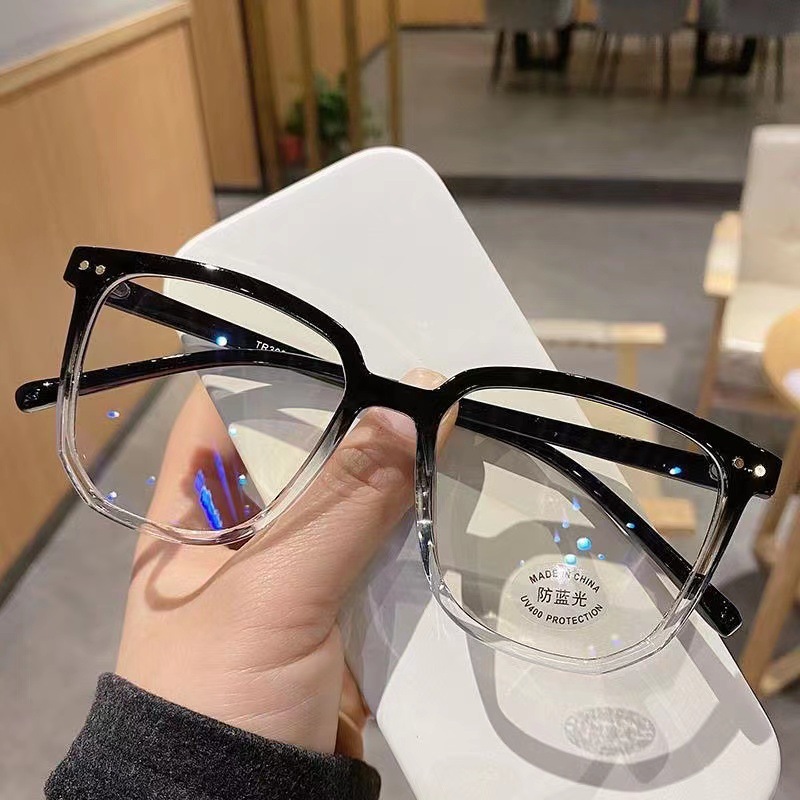 แว่นตากรอบสี่เหลี่ยมใหญ่ป้องกั - Gaming Glasses Blue Light บทวิจารณ์และราคา